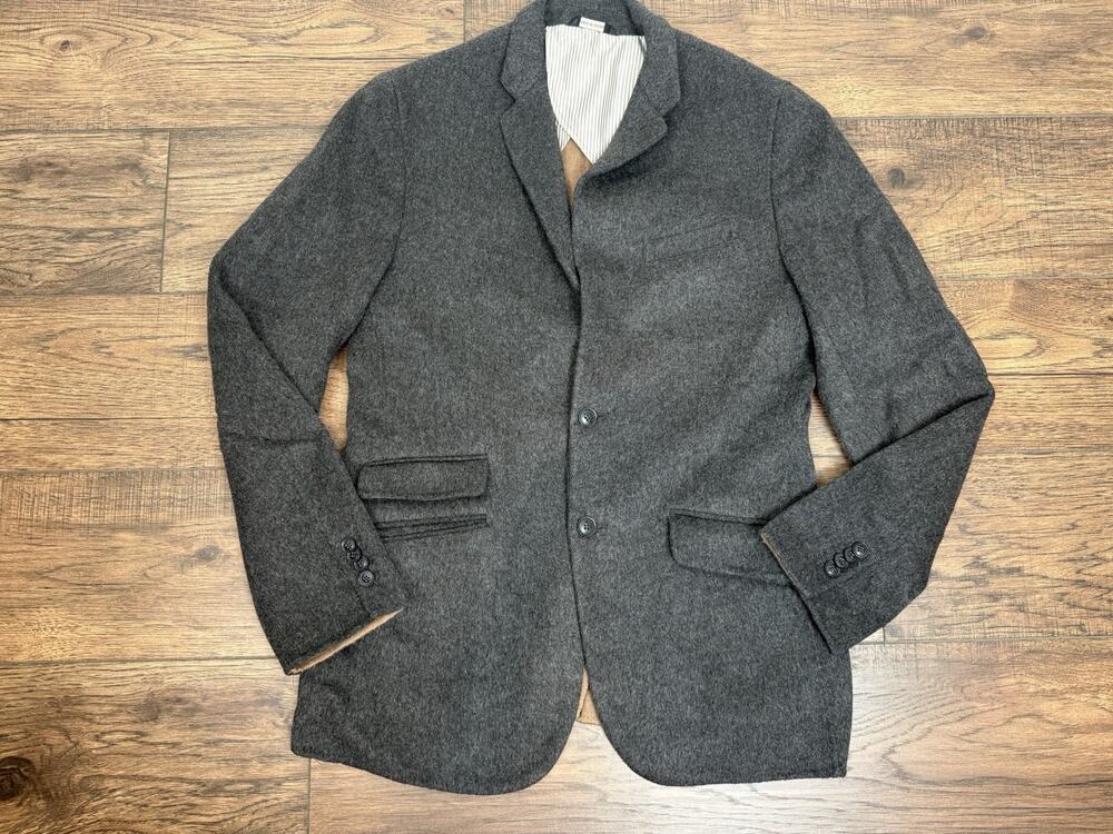 Banana Republic Gray 90% Wool Half Lined Sport Coat Blazer Two Button Mens 42L